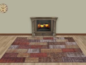 Patchwork Tarzı Eskitme Halı 170 x 240 cm 5561