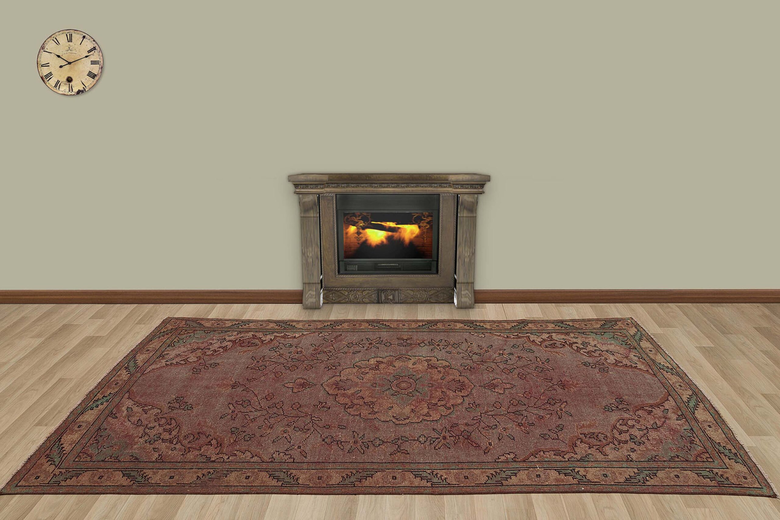 El Yapımı Antika Yün Halı 161 x 273 cm 7280