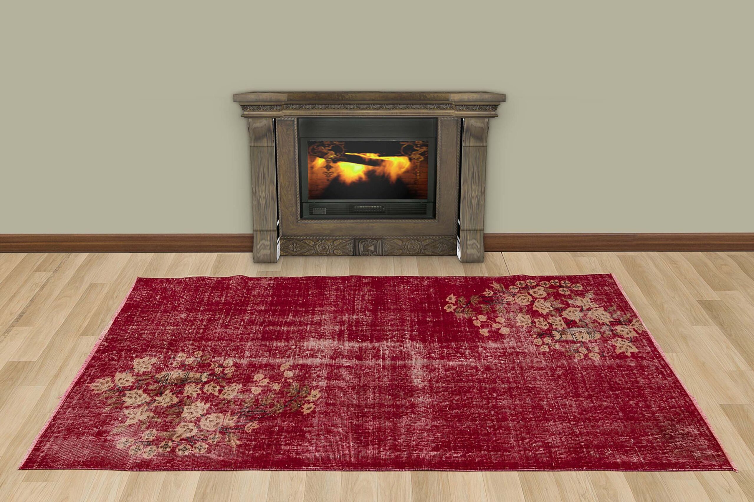 Vintage Dokulu Eskitme Halı 120 x 207 cm 7359