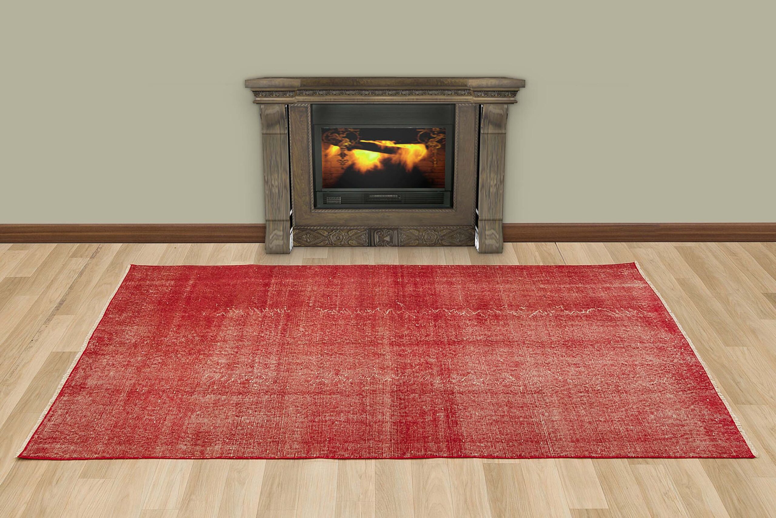 Eskitme El Dokuma Yün Halı 117 x 207 cm 7387