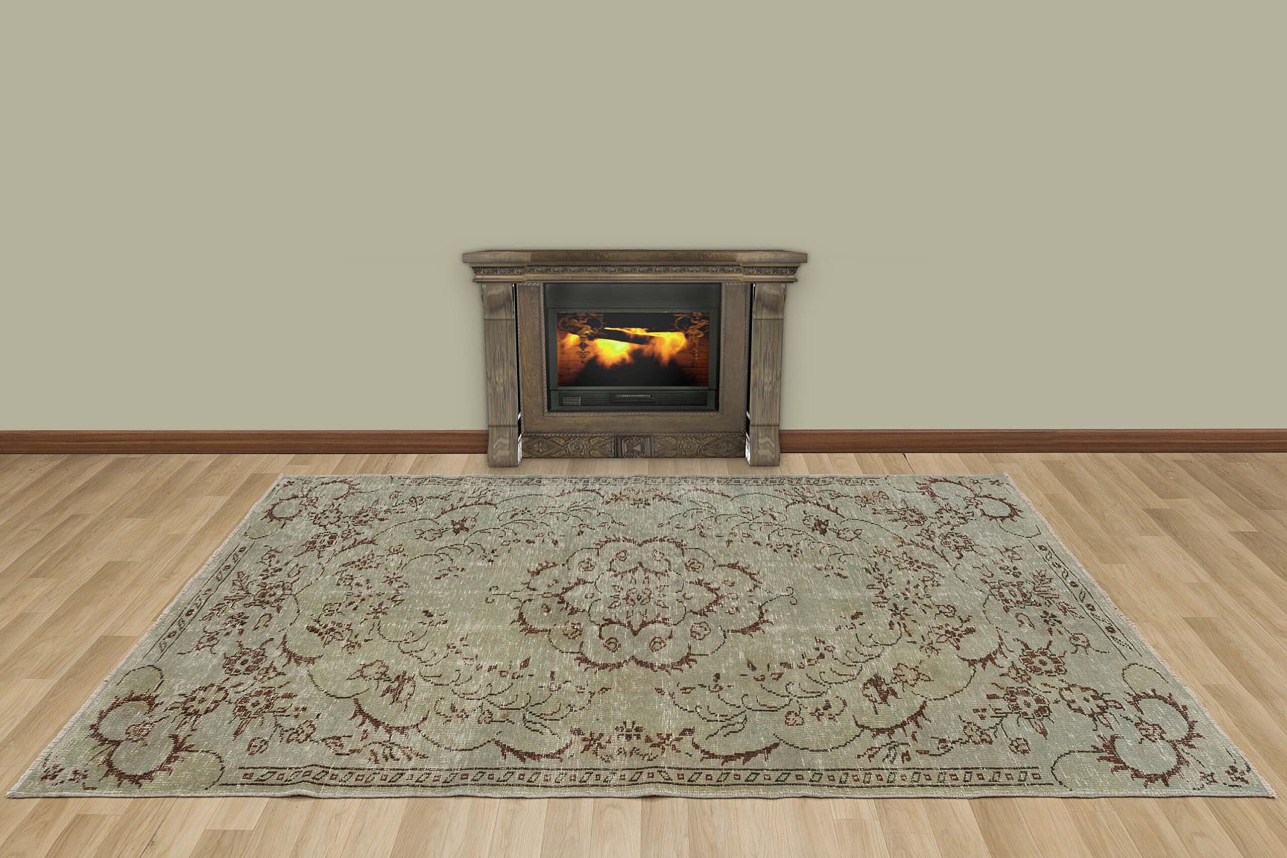 El Dokuma Yünlü Vintage Halı 167 x 273 cm 7421