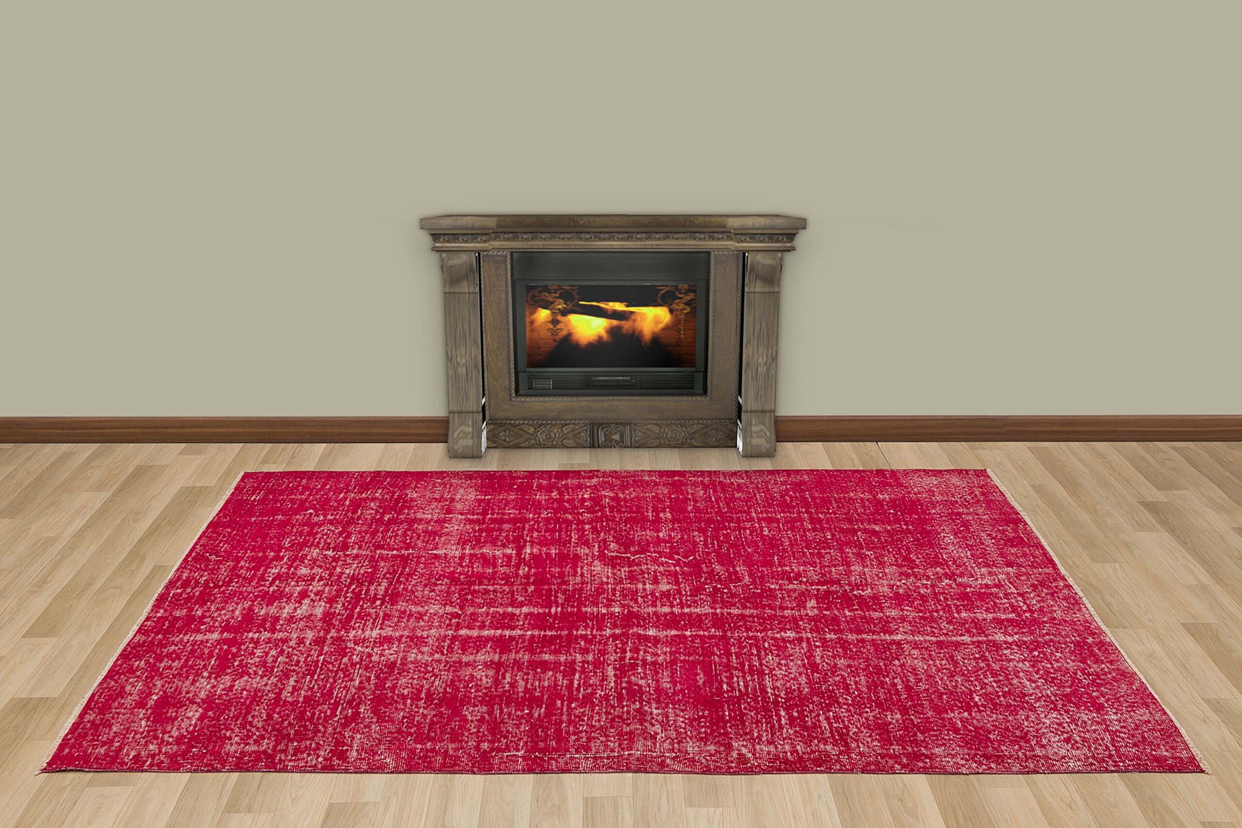 Yünlü El Yapımı Antika Halı 167 x 242 cm 7496