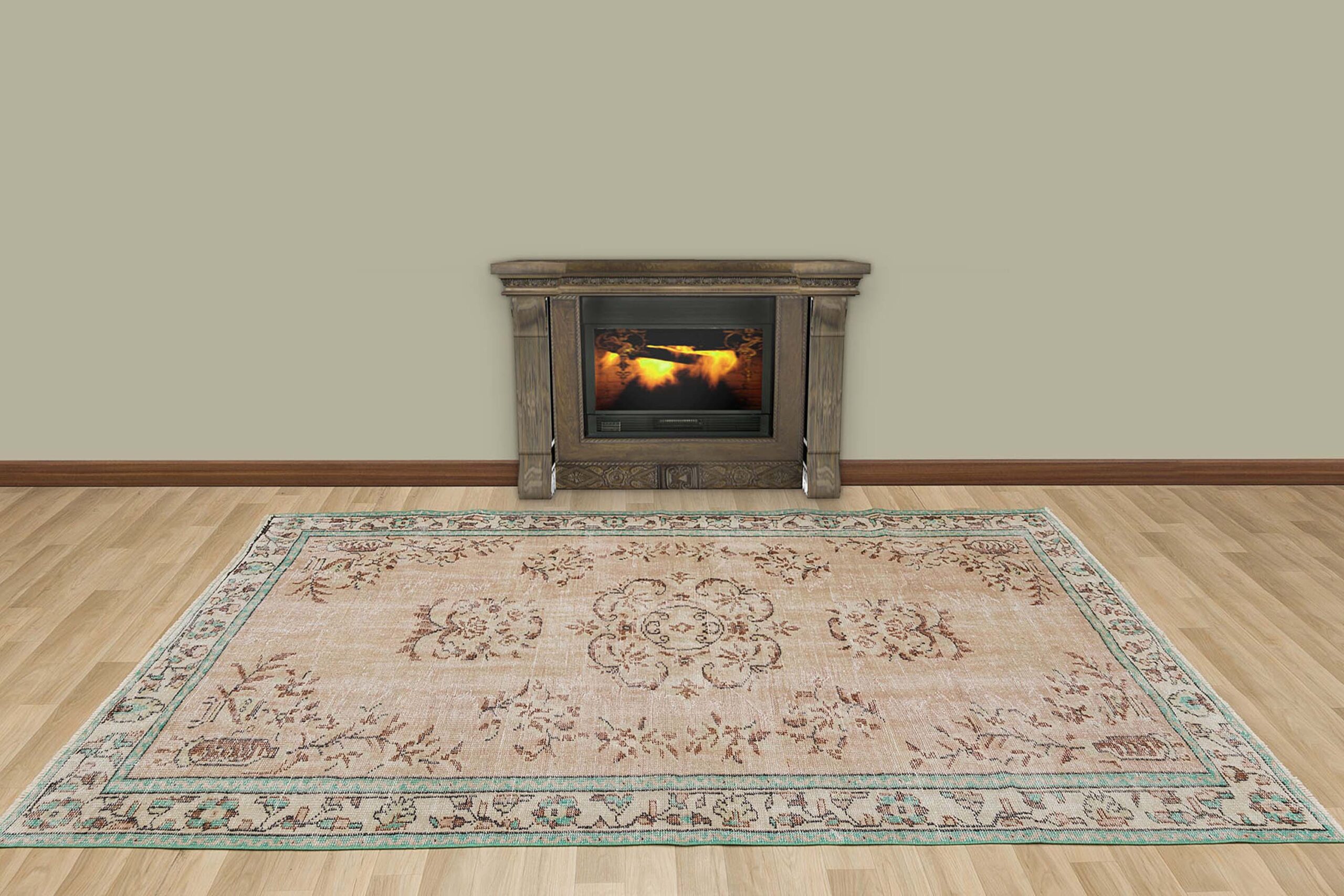 El Dokuma Yünlü Vintage Halı 178 x 284 cm 7513