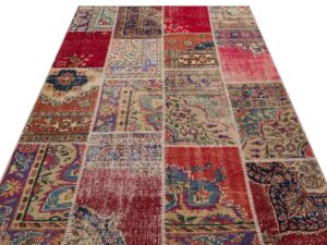 El Dokuma Yünlü Patchwork Halı 160 x 230 cm 6218