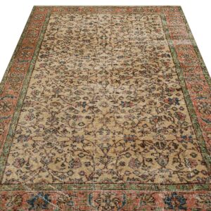 Yünlü El Yapımı Antika Halı 154 x 237 cm 9116