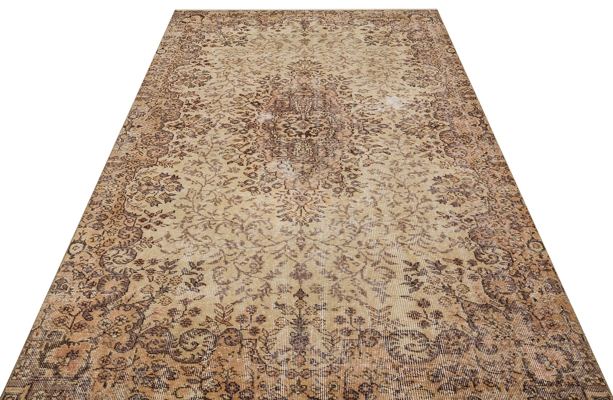 El Dokuma Yünlü Vintage Halı 164 x 263 cm 9248