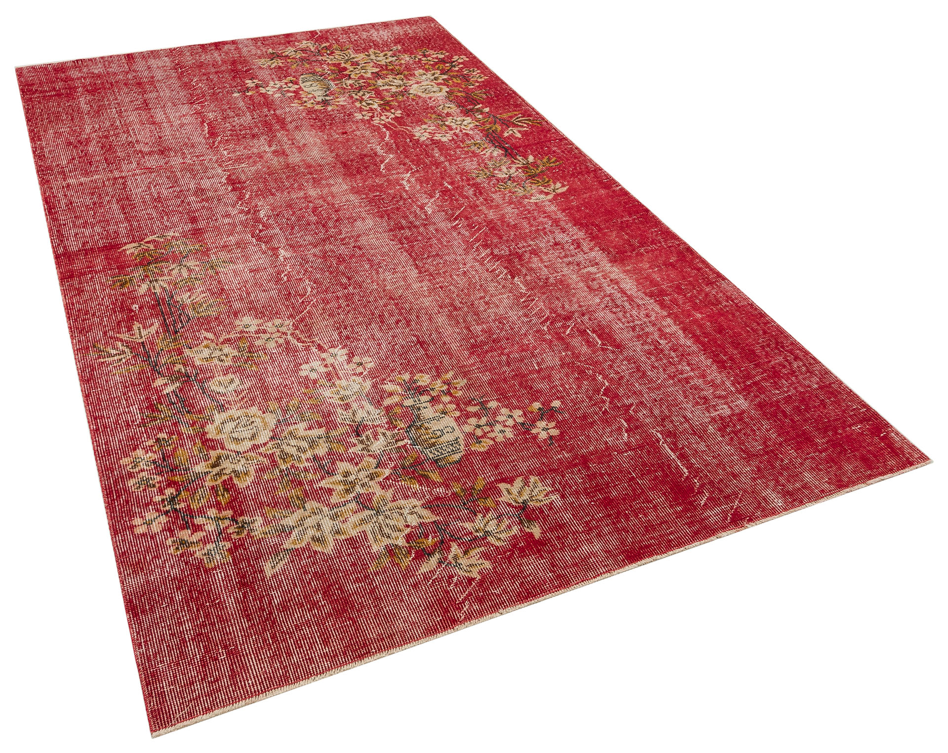 Taşlaşmış Zamanların Hüznü Eskitme Vintage Halı 155 x 270 cm 10169