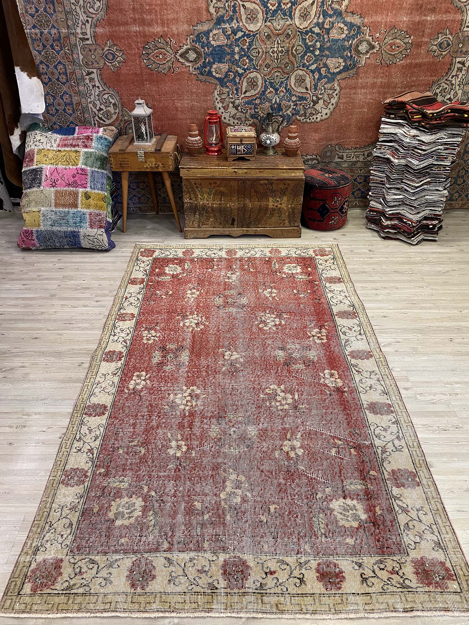 Türk Eskitme Vintage Halı 154 x 254 cm 10197