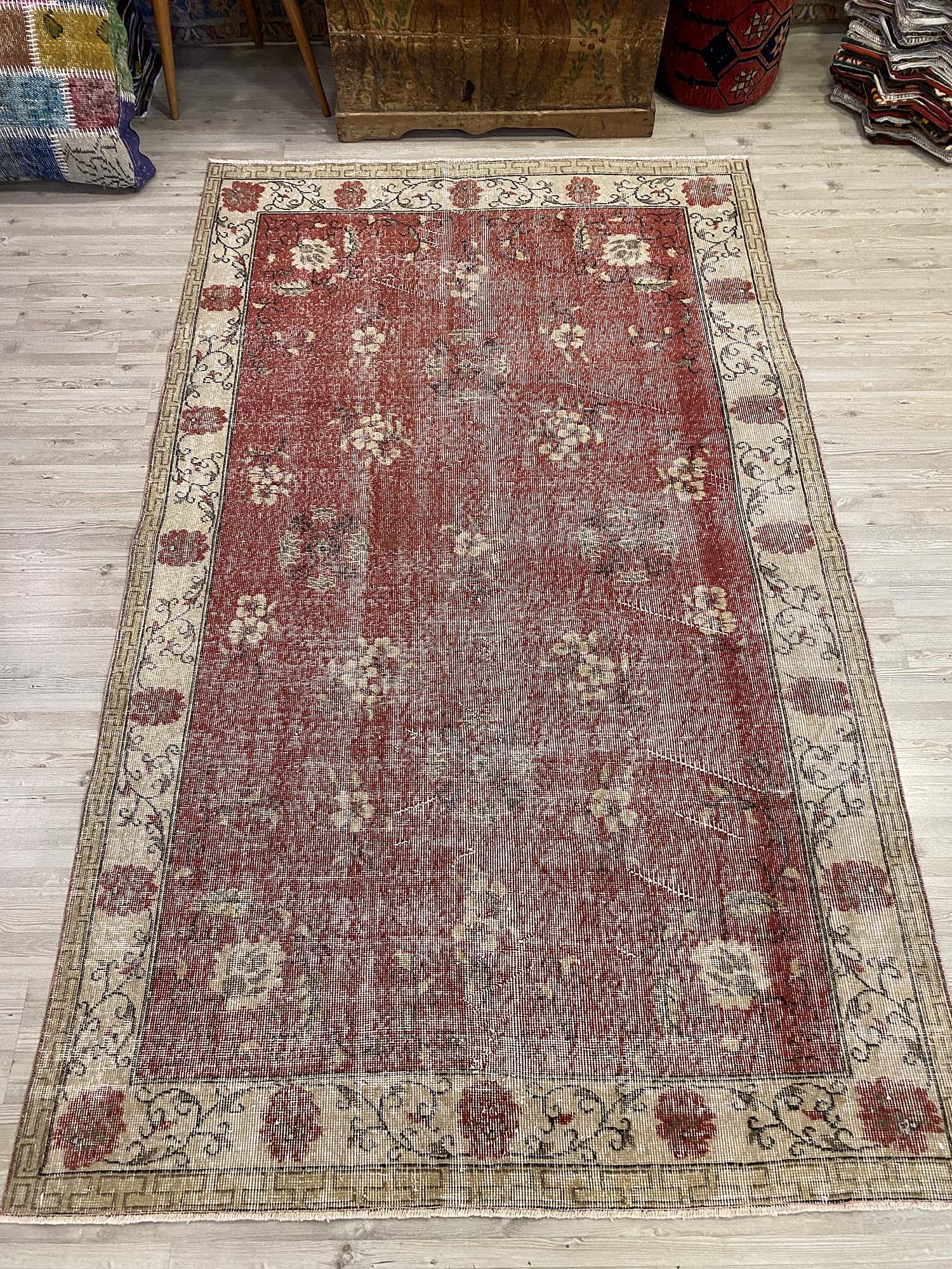 Türk Eskitme Vintage Halı 154 x 254 cm 10197 - Görsel 3
