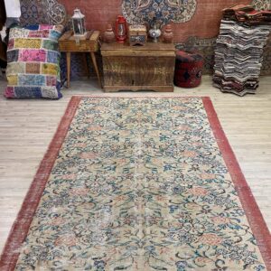 Zamansız Türk El Sanatı Eskitme Vintage Halı 170 x 240 cm 10204