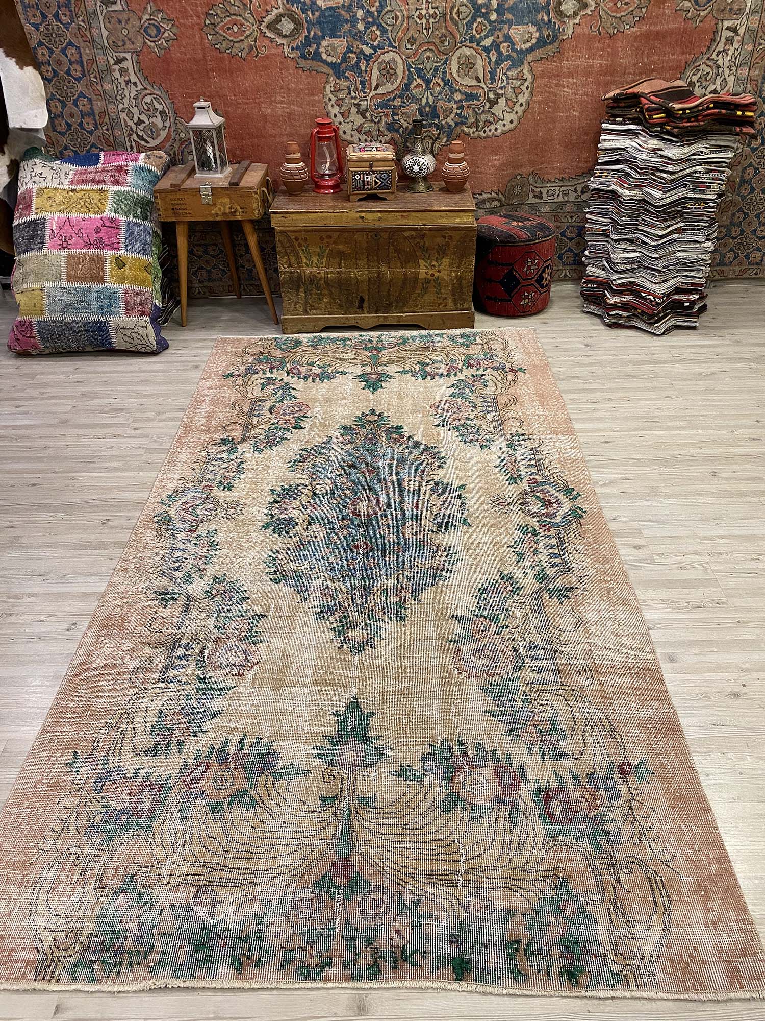 Prensip ve Efsane Eskitme Vintage Halı 149 x 277 cm 10216