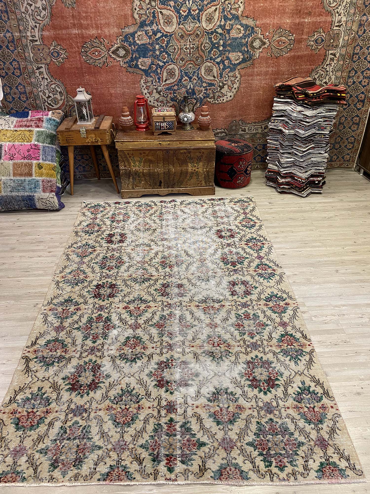 Uçak Eskitme Vintage Halı 158 x 243 cm 10221