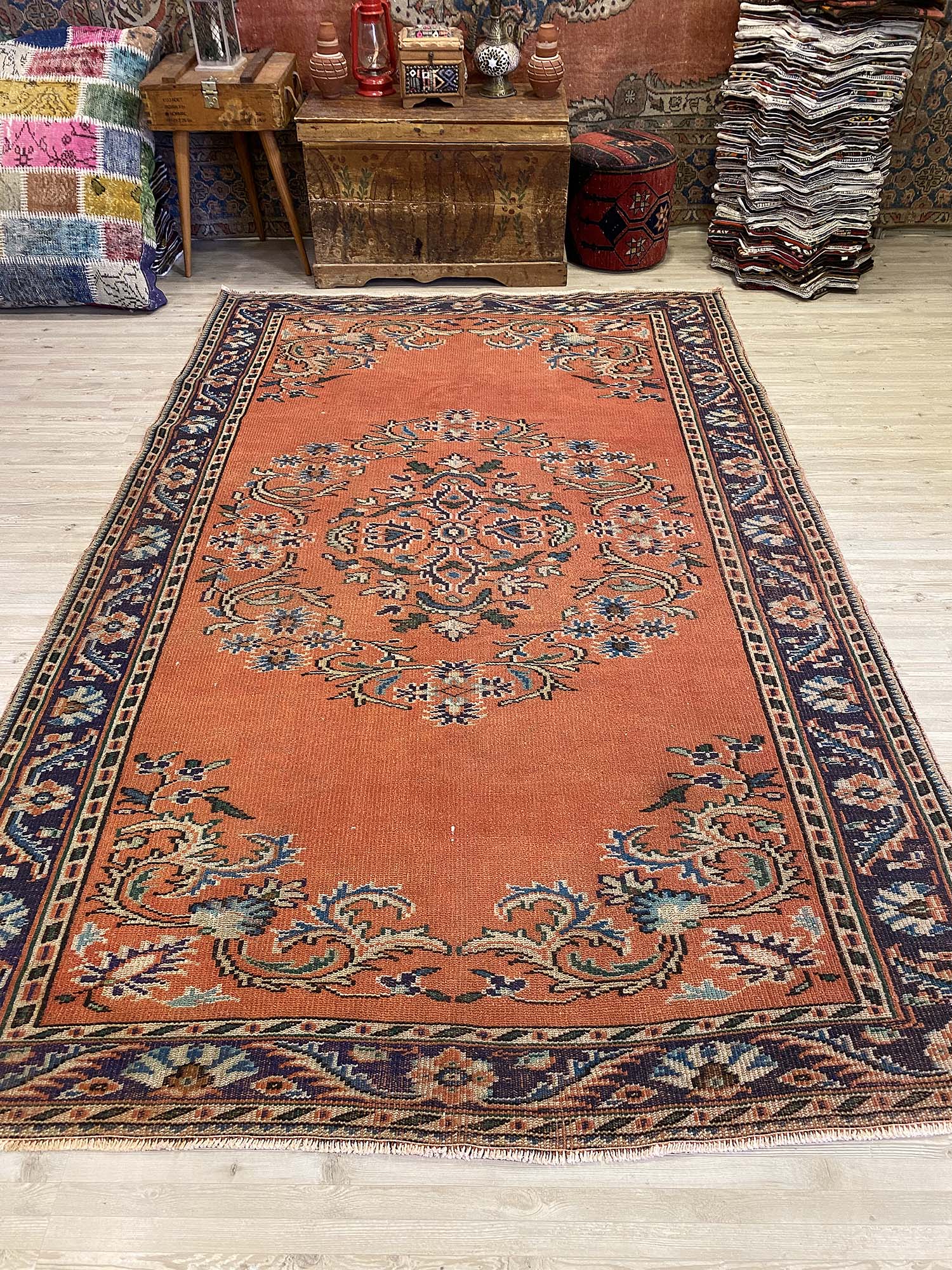 Türk Eskitme Vintage Halı 183 x 282 cm 10229