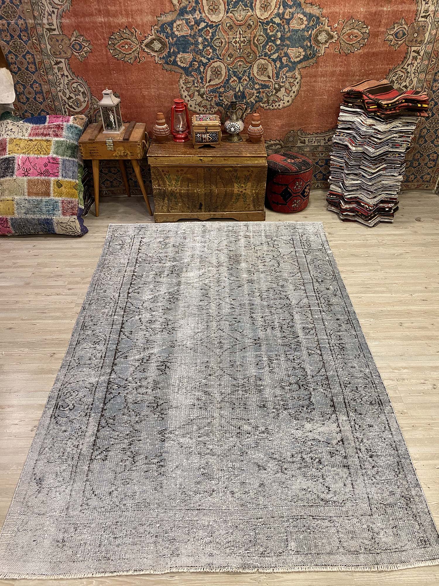 İmparatorluk Dokusu Eskitme Vintage Halı 169 x 250 cm 10238