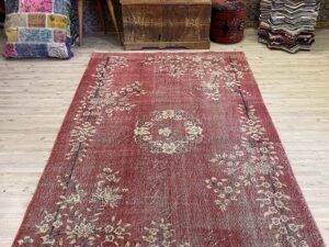 Büyülü Yün Dokusu Eskitme Vintage Halı 156 x 259 cm 10241