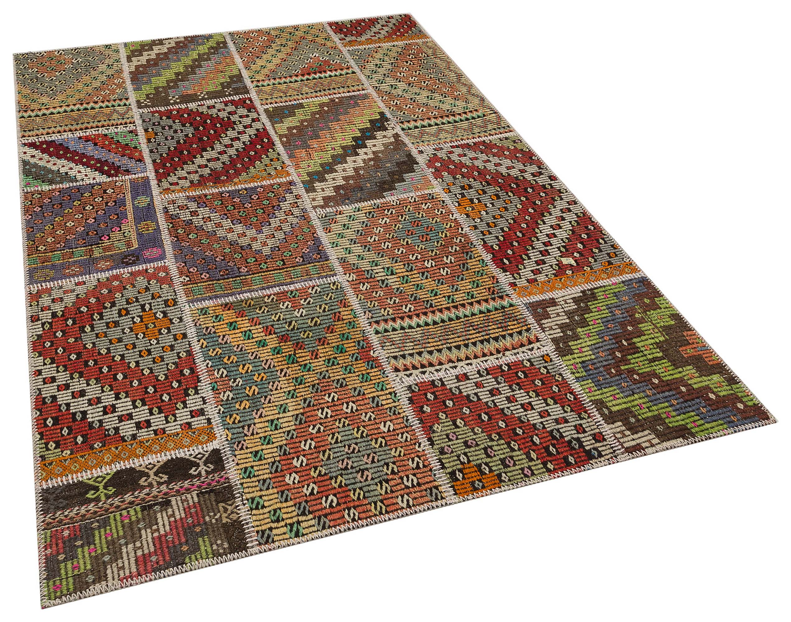 El Yapımı Eşsiz Patchwork Halı 160 x 230 cm 6069