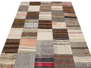 El Yapımı Patchwork Elegan Tasarım Halı 141 x 204 cm 6135