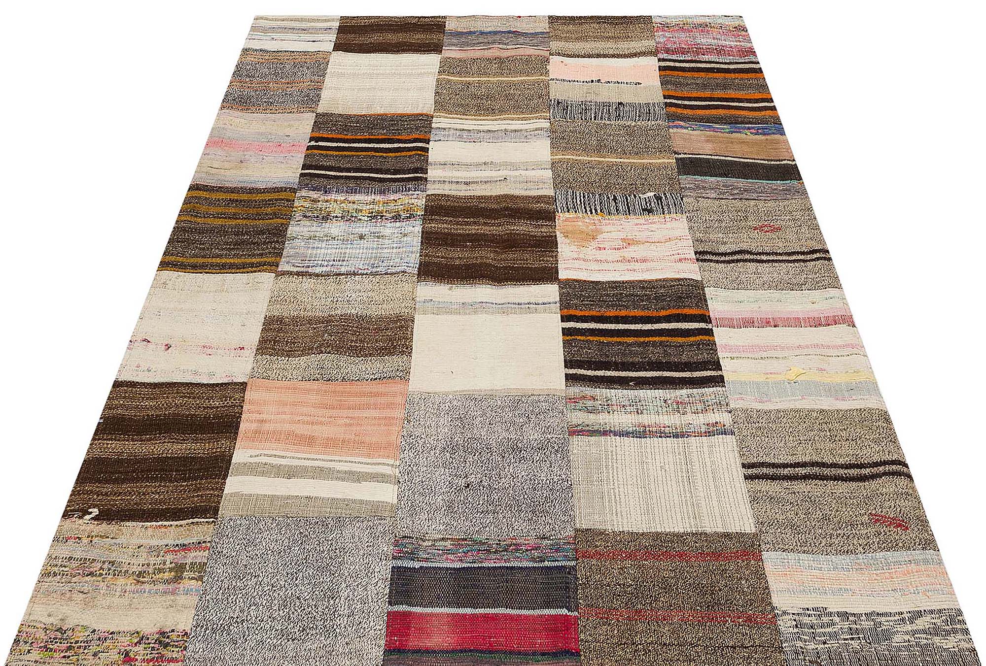 El Yapımı Patchwork Elegan Tasarım Halı 141 x 204 cm 6135