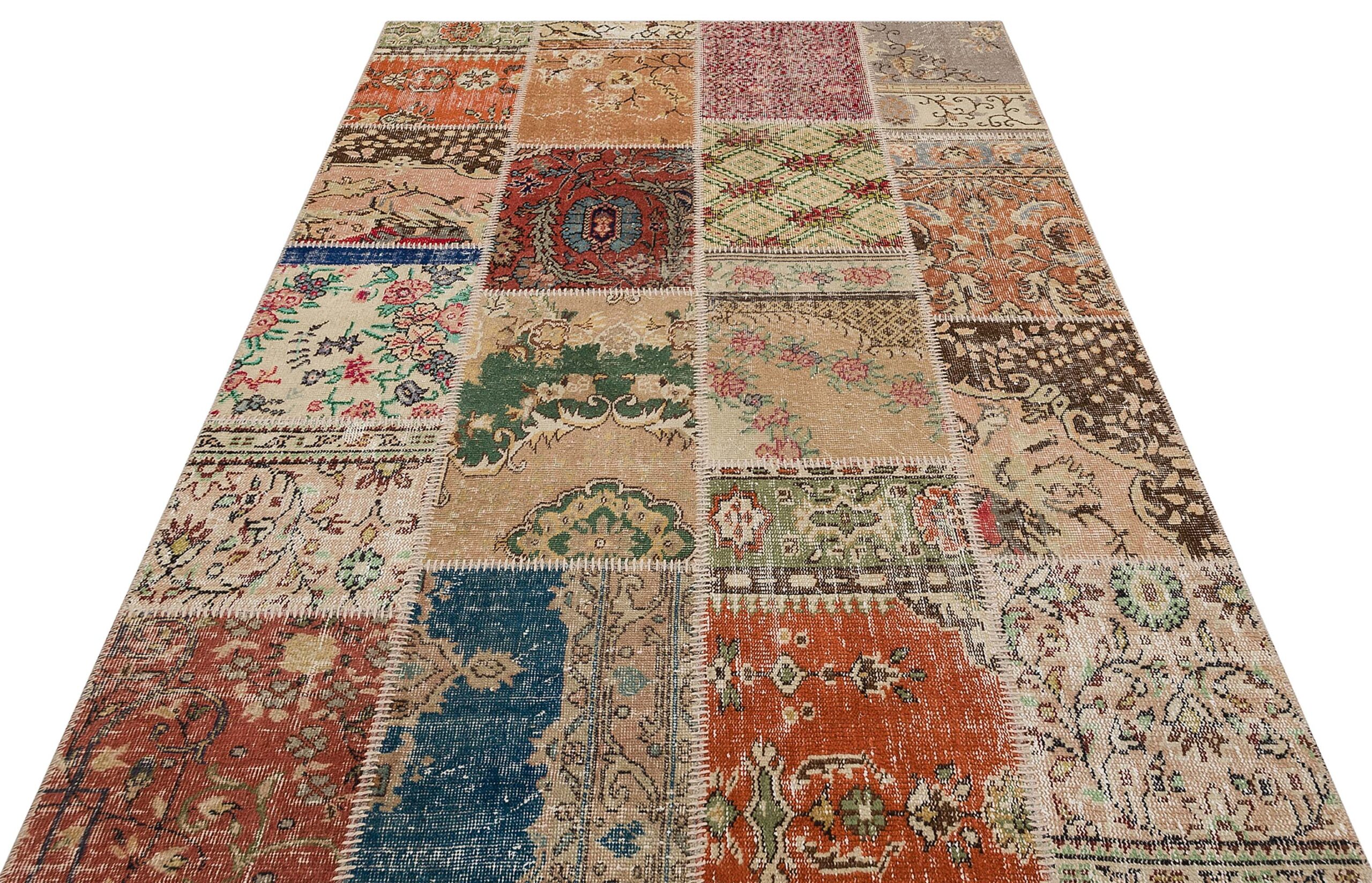 Kök Boya El Dokuma Patchwork Halısı   160x230 cm  6233