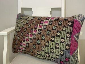 El Dokuma Patchwork Yastık Kılıfı  40x60 cm Kod : 394