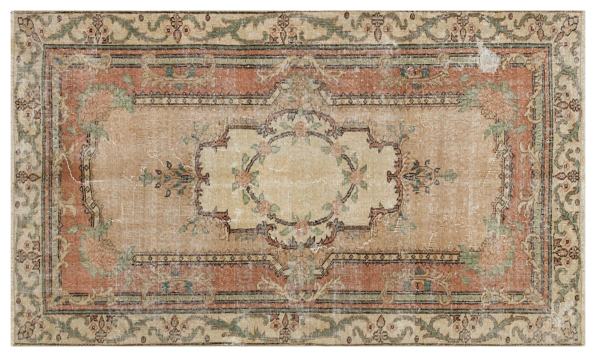 El Dokuma Vintage Eskitme Halı 120x201 cm 10341 - Görsel 3