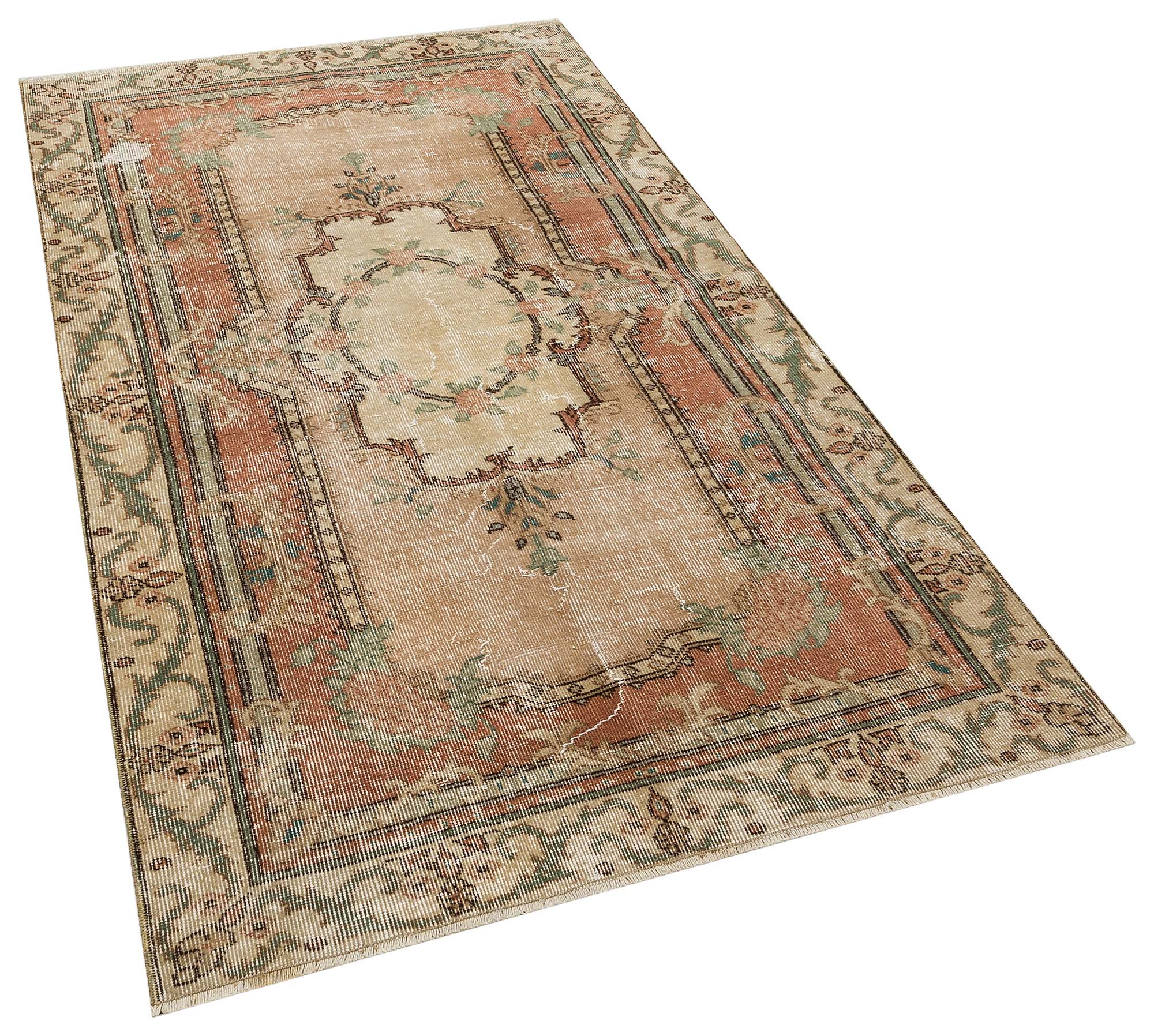 El Dokuma Vintage Eskitme Halı 120x201 cm 10341