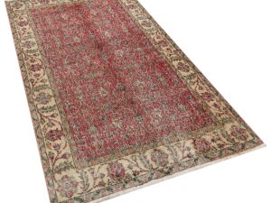 El Dokuma Vintage Eskitme Halı 116x207 cm 10342