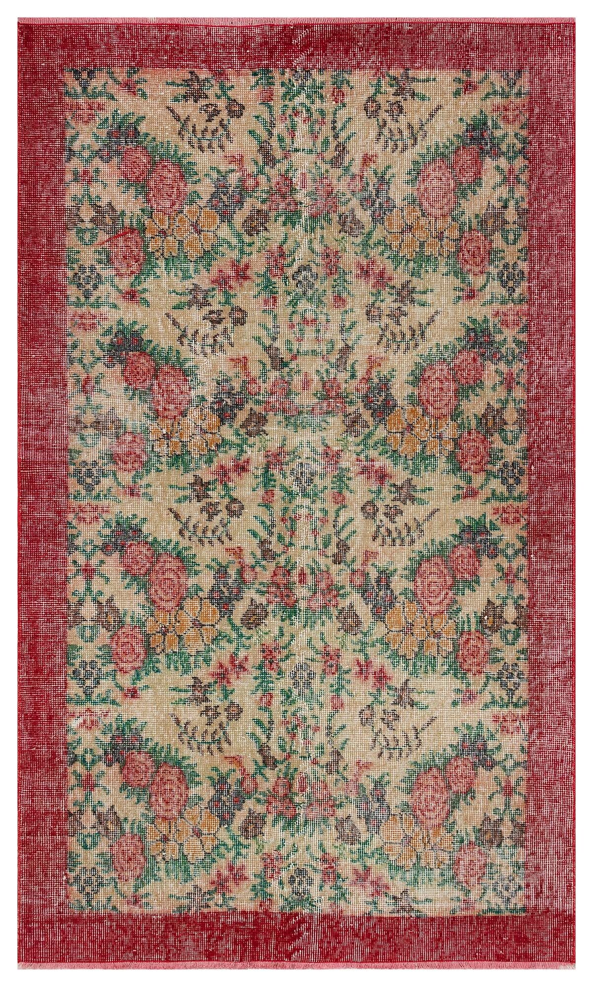 El Dokuma Vintage Eskitme Halı 120x206 cm 10344 - Görsel 2