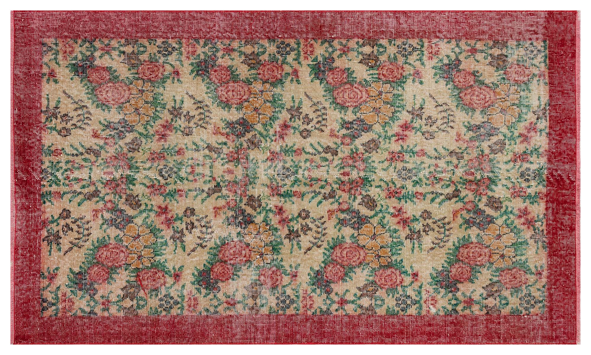 El Dokuma Vintage Eskitme Halı 120x206 cm 10344 - Görsel 3