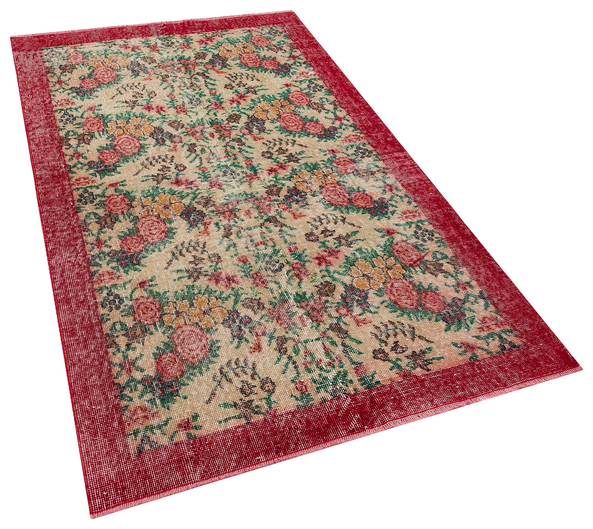 El Dokuma Vintage Eskitme Halı 120x206 cm 10344