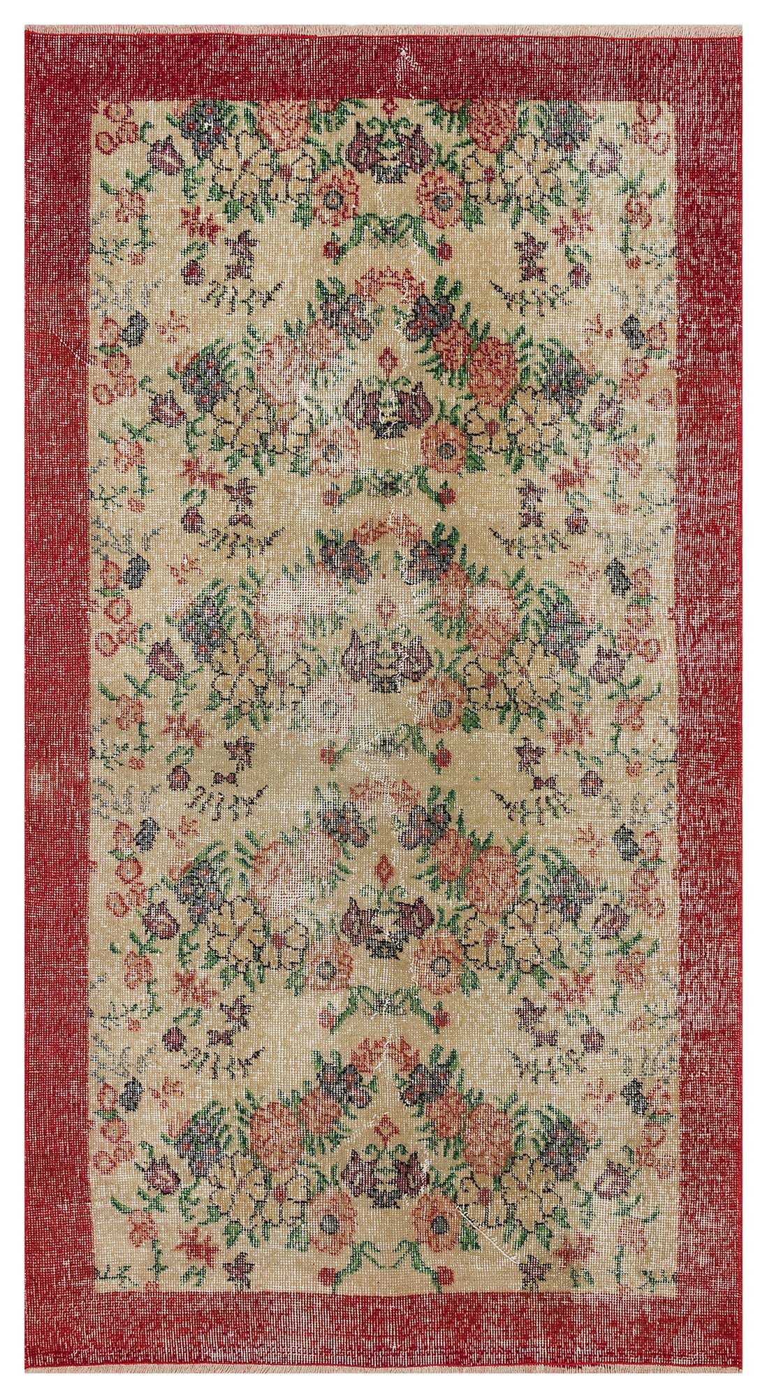 Benzersiz Vintage Eskitme Halı 111x206 cm 10345 - Görsel 2