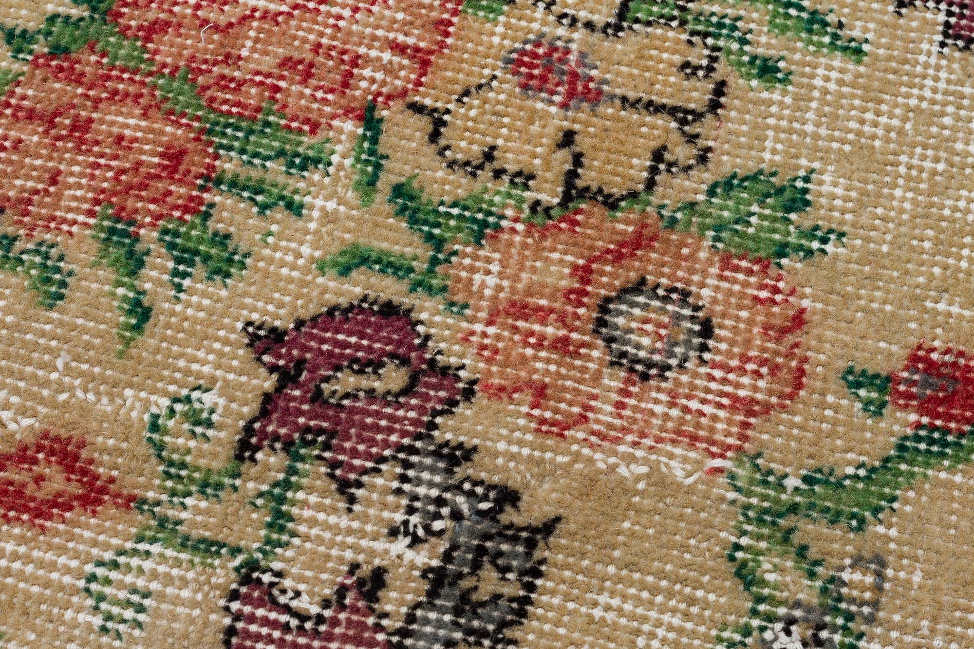 Benzersiz Vintage Eskitme Halı 111x206 cm 10345 - Görsel 5