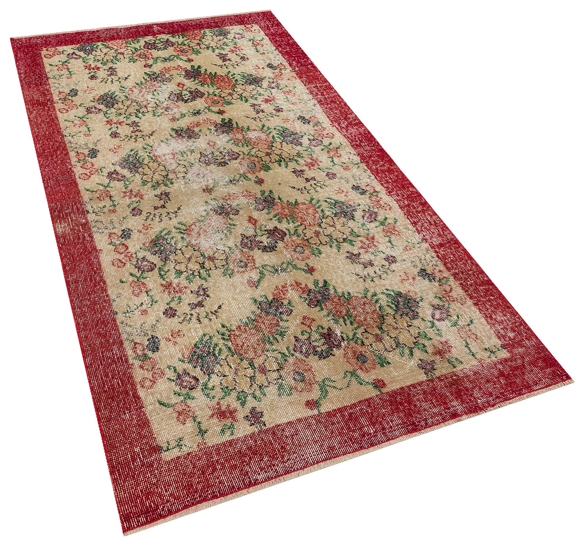 Benzersiz Vintage Eskitme Halı 111x206 cm 10345