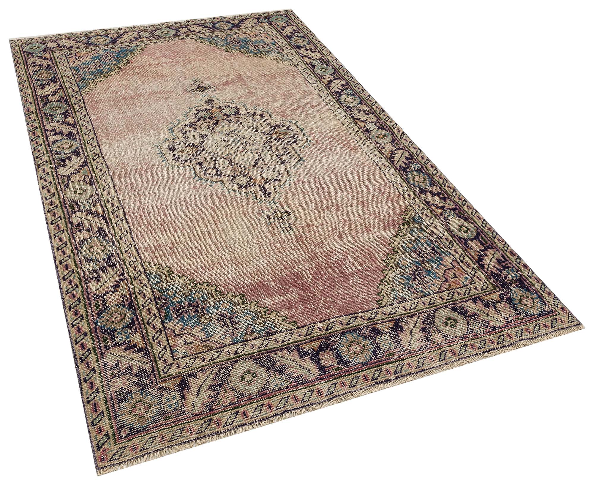 El Dokuma  Vintage Eskitme Halı 142x223 cm 10350