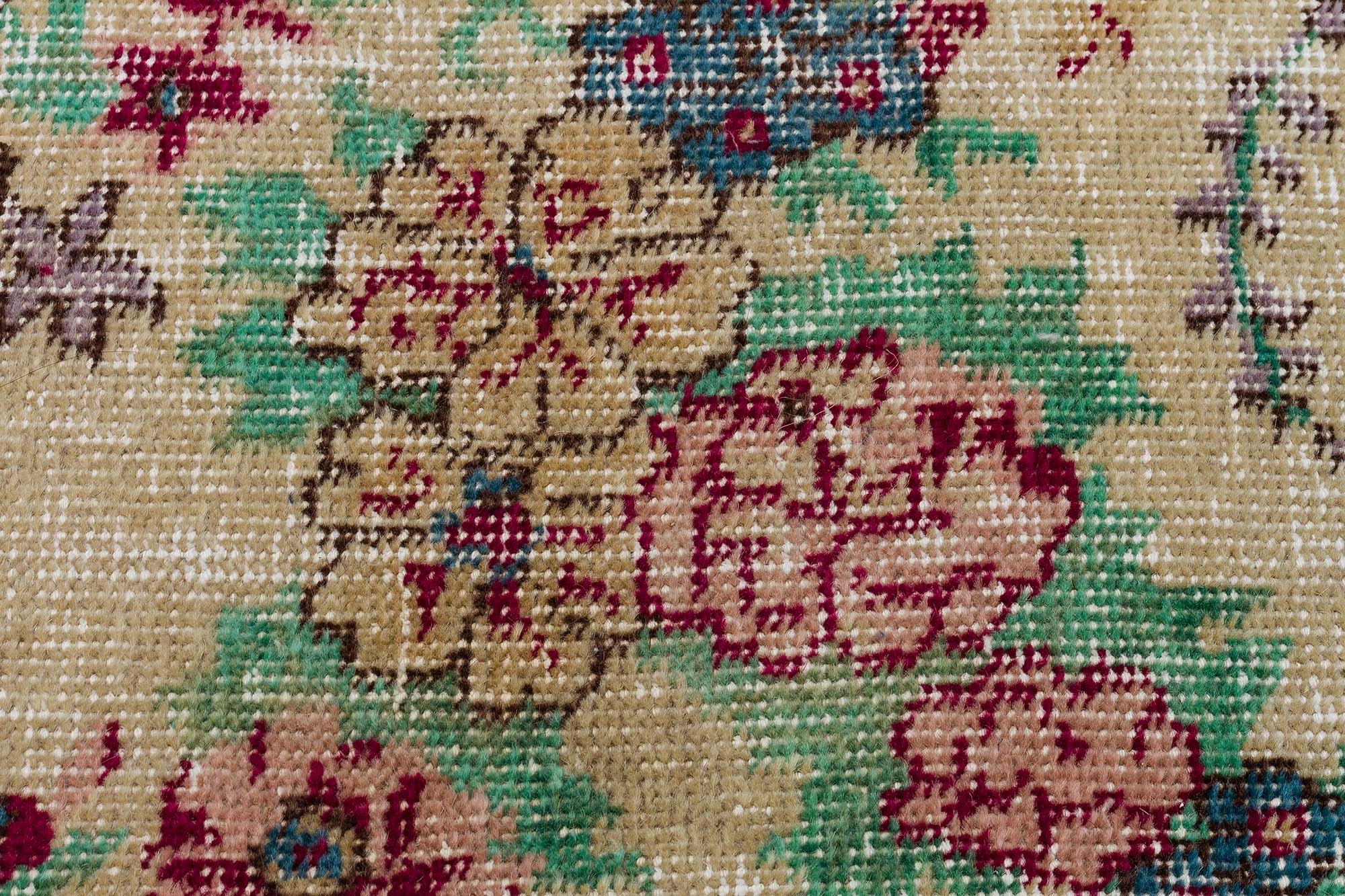 El Dokuma Vintage Eskitme Halı 110x200 cm 10352 - Görsel 3