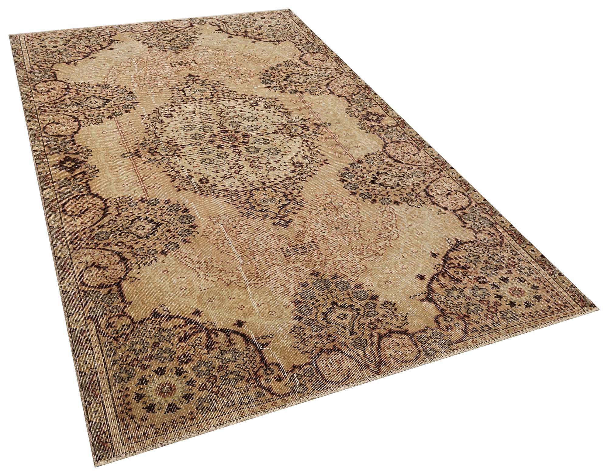 El Dokuma   Vintage Eskitme Halı 167x267 cm 10383