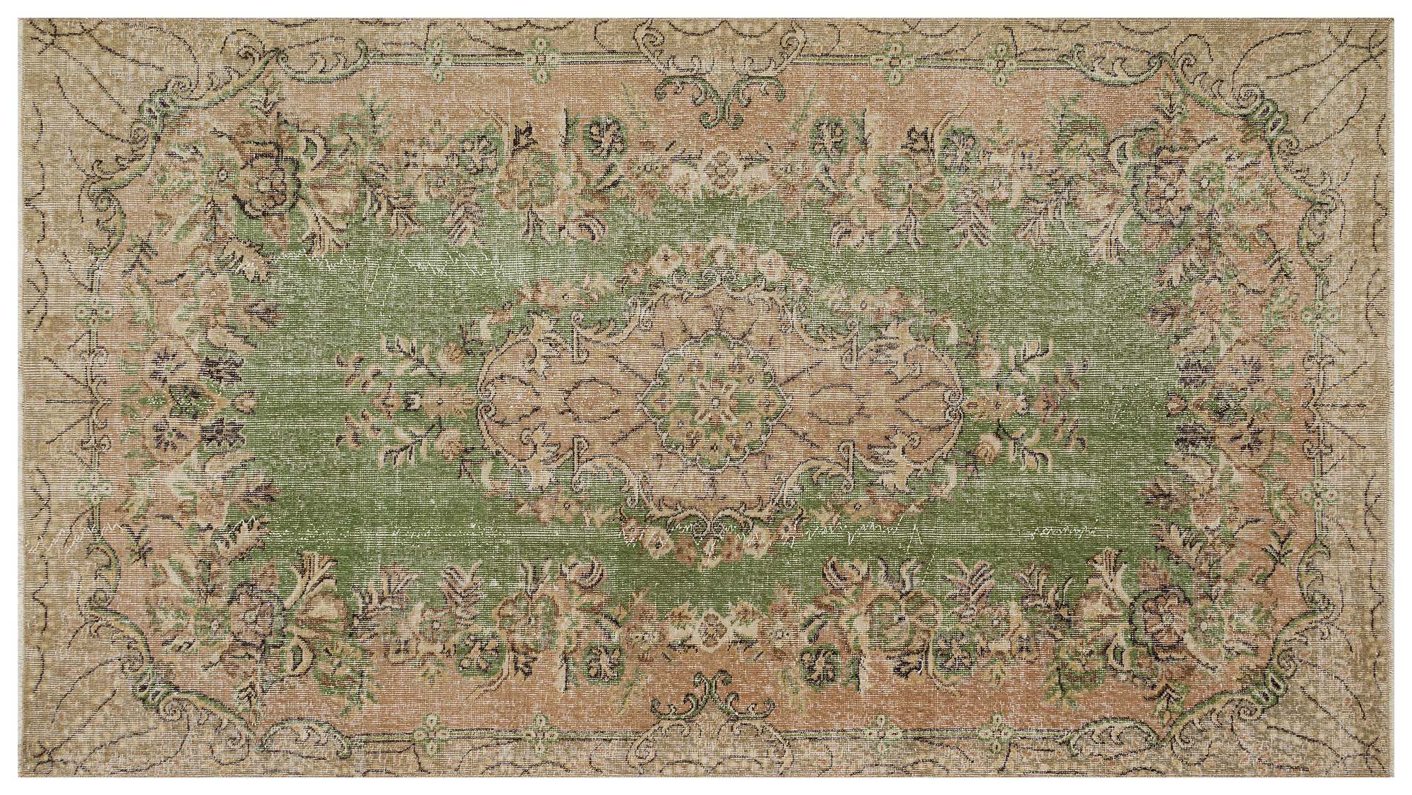 El Dokuma Vintage Eskitme Halı 160x288 cm 10390 - Görsel 3