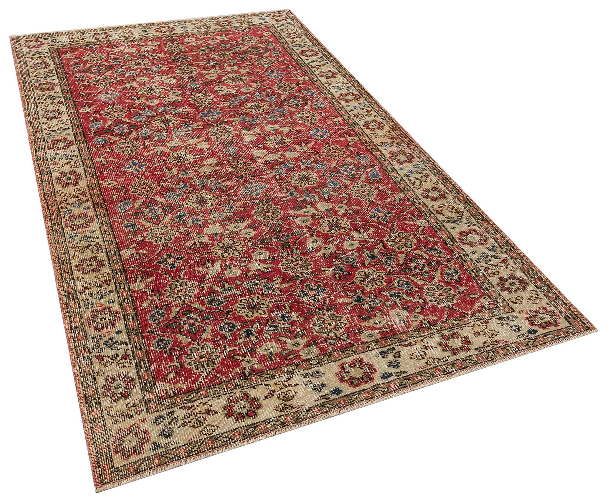 El Dokuma Vintage Eskitme Halı 152x260 cm 10412