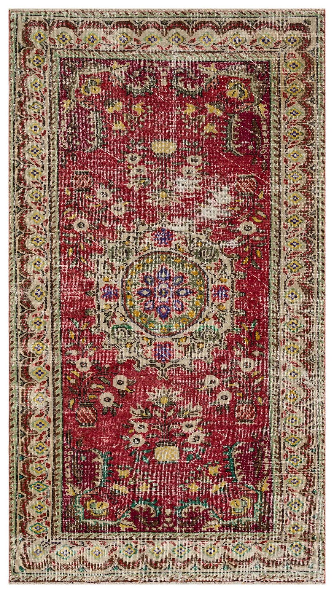 Vintage Eskitme El Dokuması Halı 143x256 cm 10413 - Görsel 2