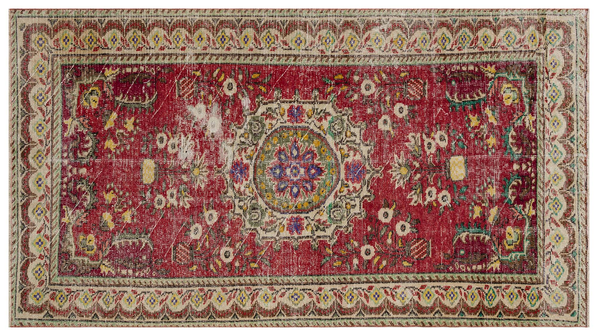 Vintage Eskitme El Dokuması Halı 143x256 cm 10413 - Görsel 3