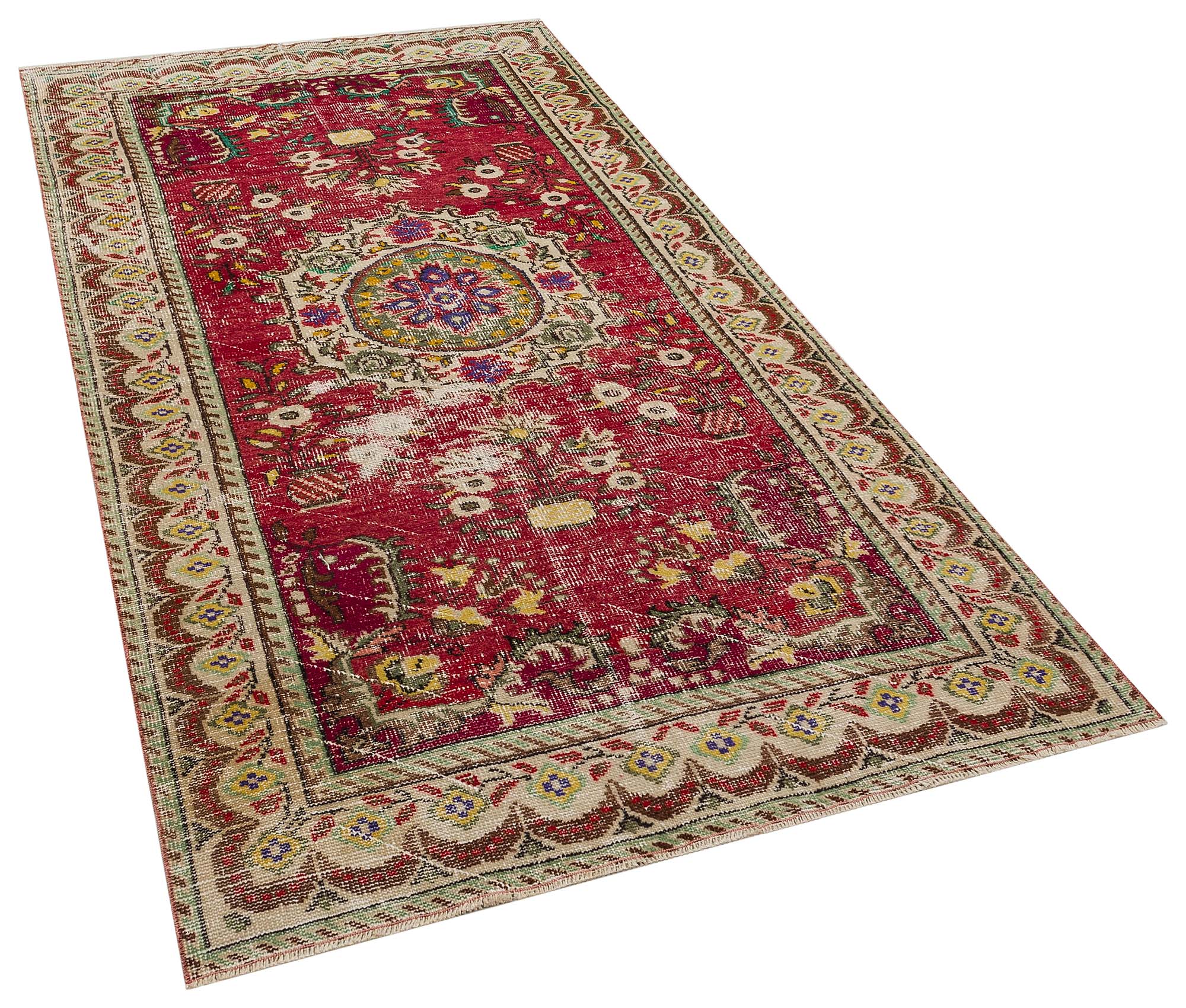 Vintage Eskitme El Dokuması Halı 143x256 cm 10413