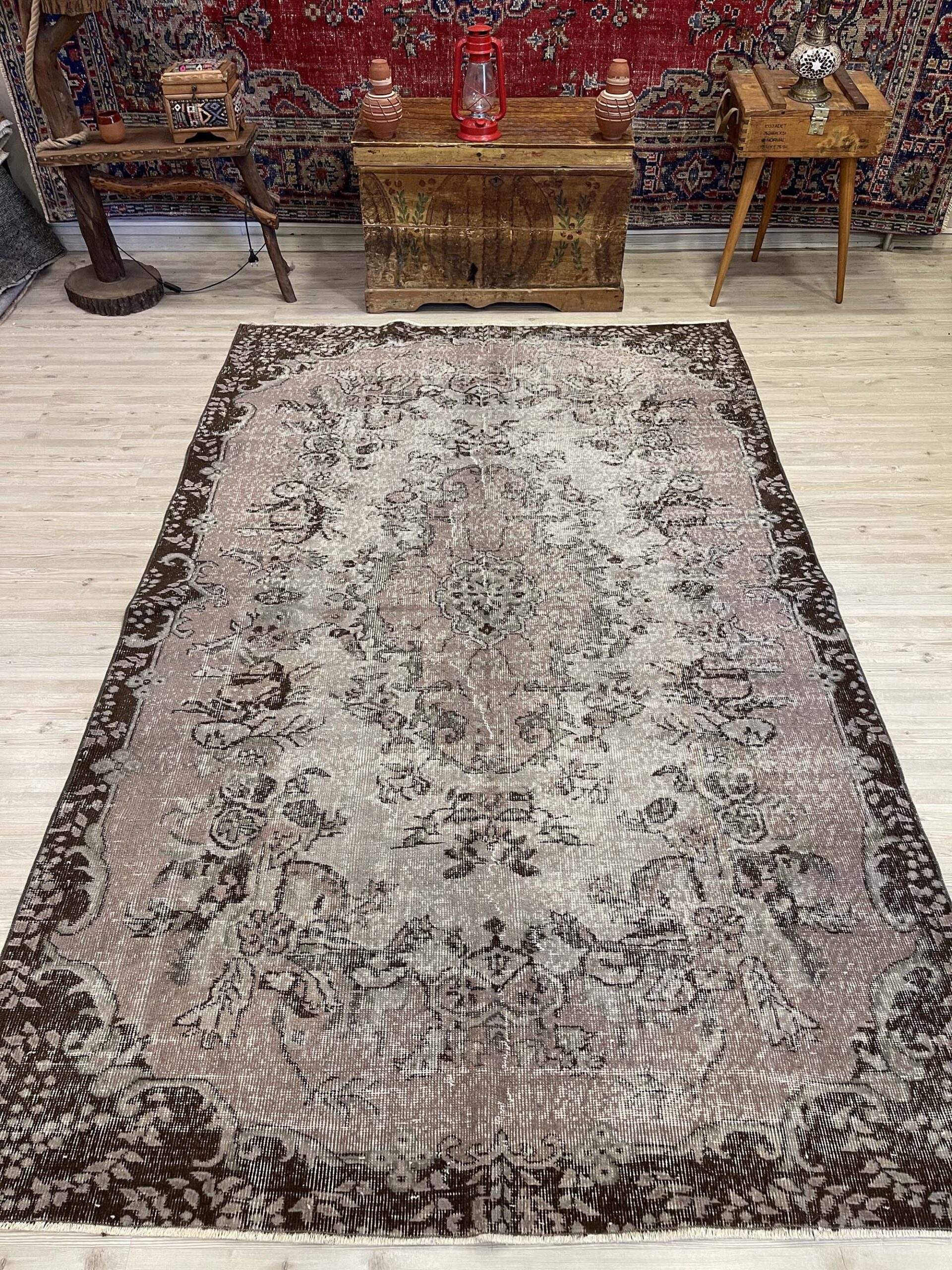 Vintage Halı El Dokuma Eskitme 172x275 cm 10437 - Görsel 4