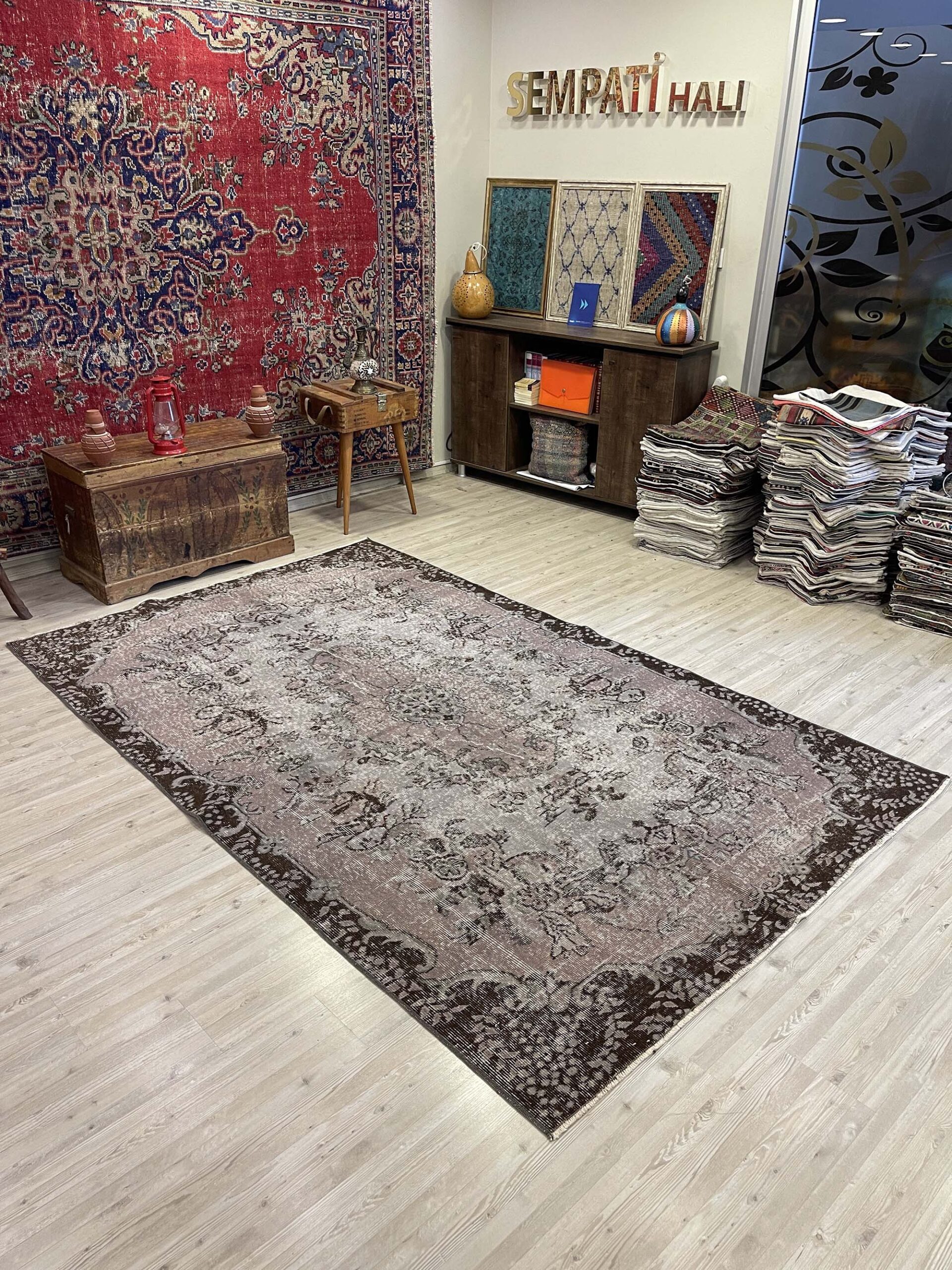 Vintage Halı El Dokuma Eskitme 172x275 cm 10437 - Görsel 3