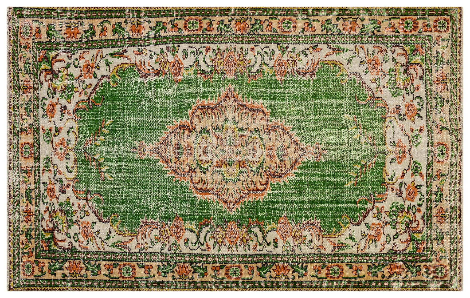 El Dokuma Vintage Eskitme Halı 159x255 cm 10438 - Görsel 3