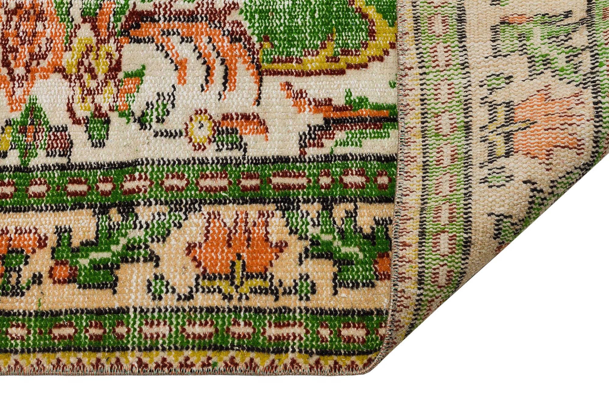 El Dokuma Vintage Eskitme Halı 159x255 cm 10438 - Görsel 4