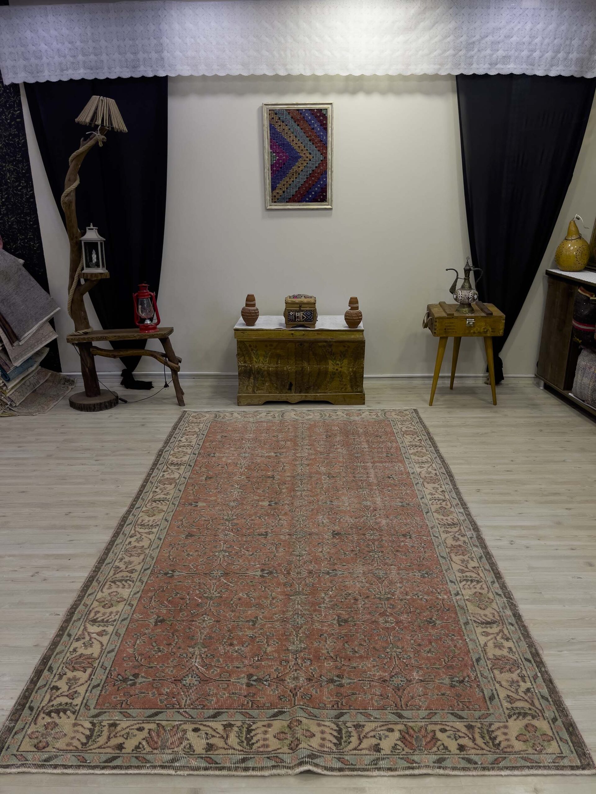 Eskitme El Dokuma Vintage Halı 164x270 cm 10453 - Görsel 7