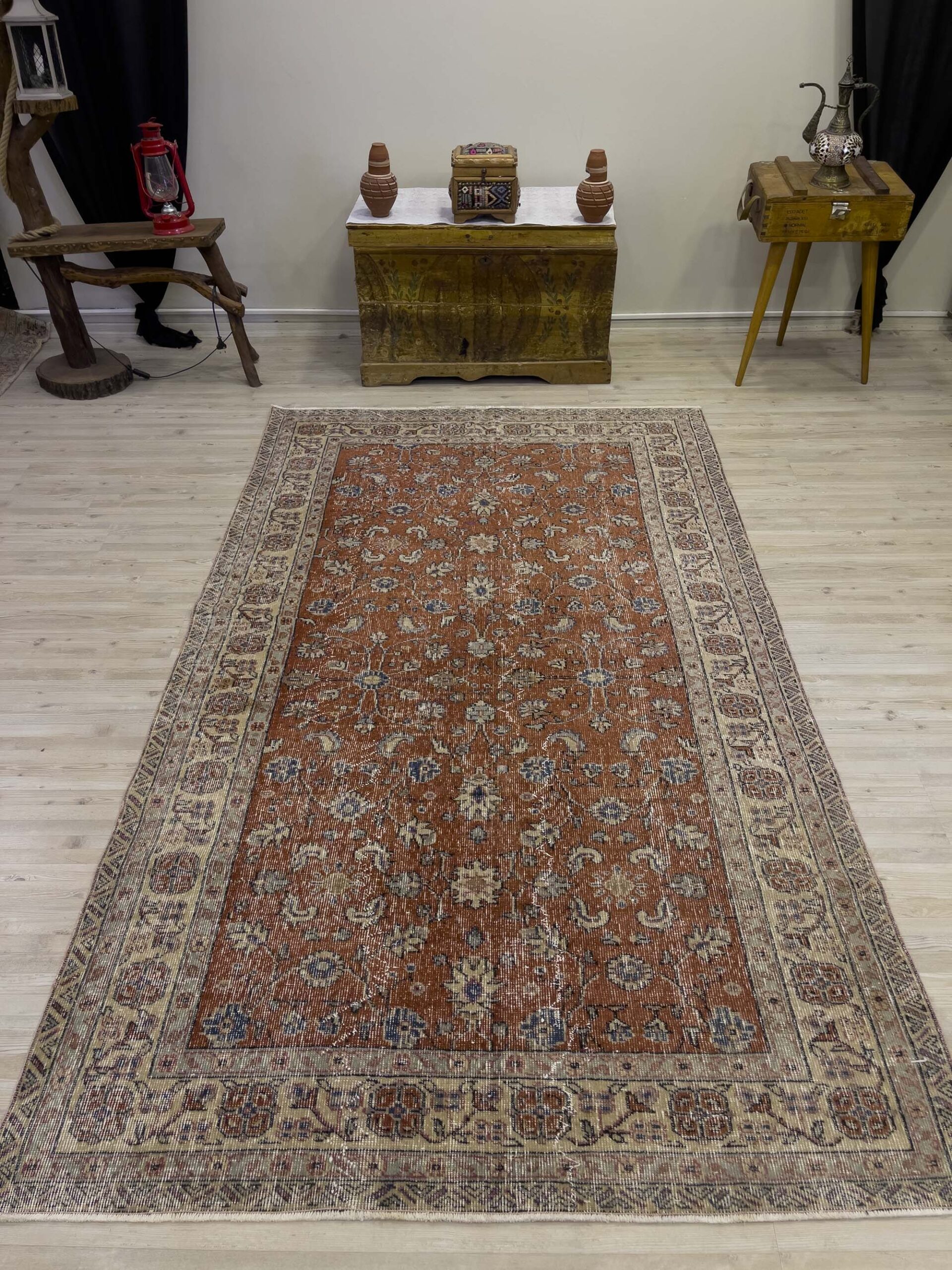 Vintage Eskitme El Dokuması Halı 149x258 cm 10454