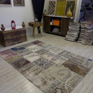 Eşsiz Klasik Gereçk Özel Patchwork Halı 162x234 cm 4005