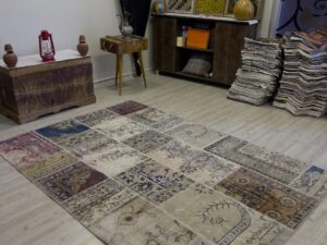 Eşsiz Klasik Gereçk Özel Patchwork Halı 162x234 cm 4005