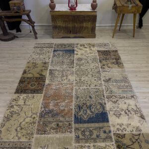 El Dokuma Eskitme Özel Patchwork Halı 160x230 cm 4006